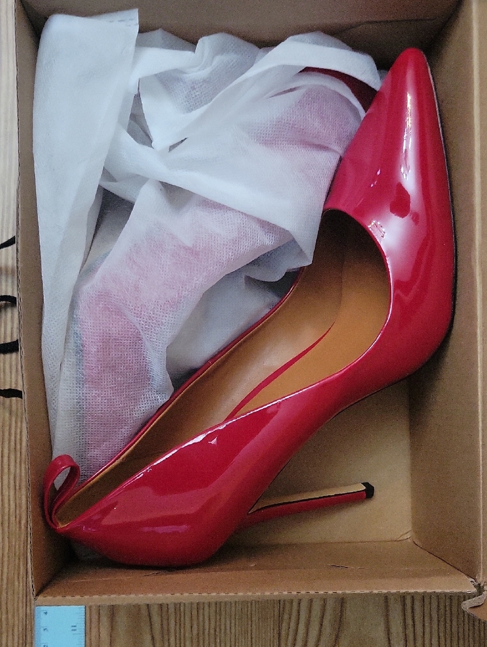 Red Patent Pointed-Toe Stiletto Pumps - Women